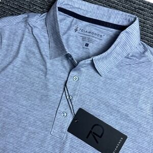 7 Diamonds Malone Golf Polo Shirt Men S Stripe Wicking Stretch Antimicrobial NWT